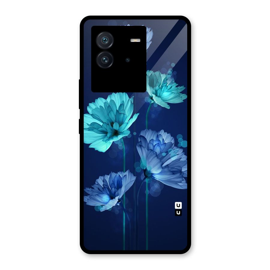 Water Flowers Glass Back Case for Vivo iQOO Neo 6 5G