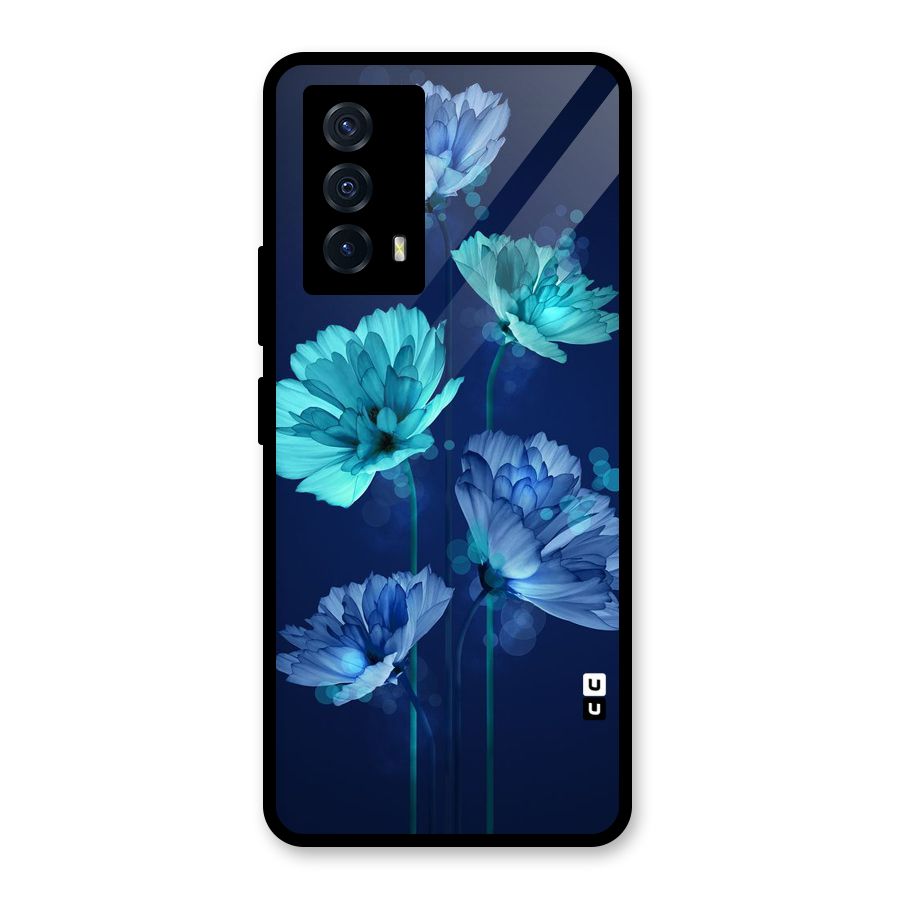 Water Flowers Glass Back Case for Vivo iQOO Z5