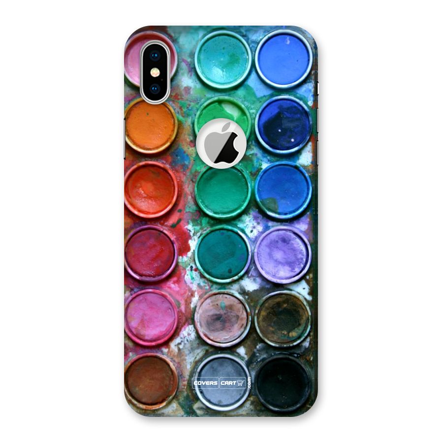 Water Paint Box Back Case for iPhone X Logo Cut