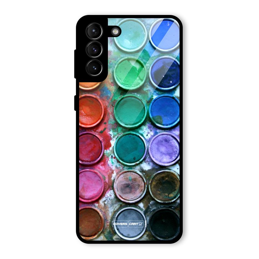 Water Paint Box Glass Back Case for Galaxy S21 Plus