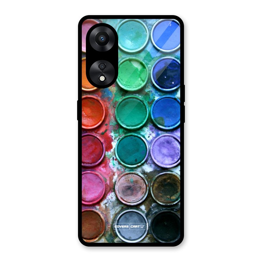 Water Paint Box Glass Back Case for Oppo A78