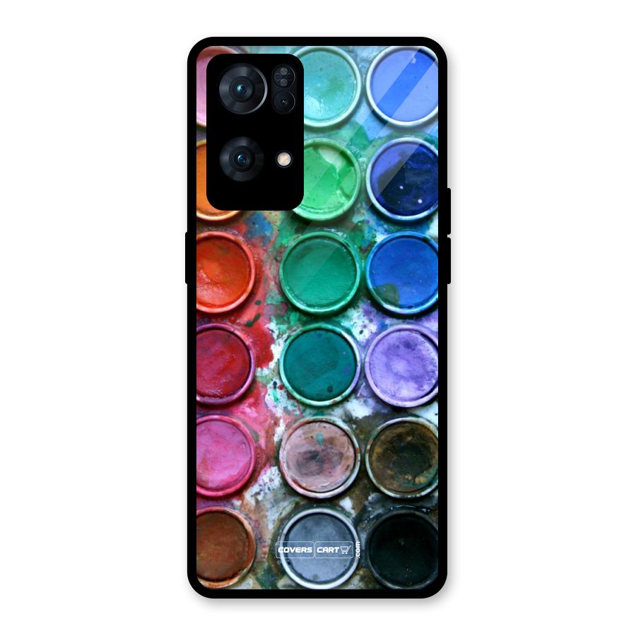 Water Paint Box Glass Back Case for Oppo Reno7 Pro 5G