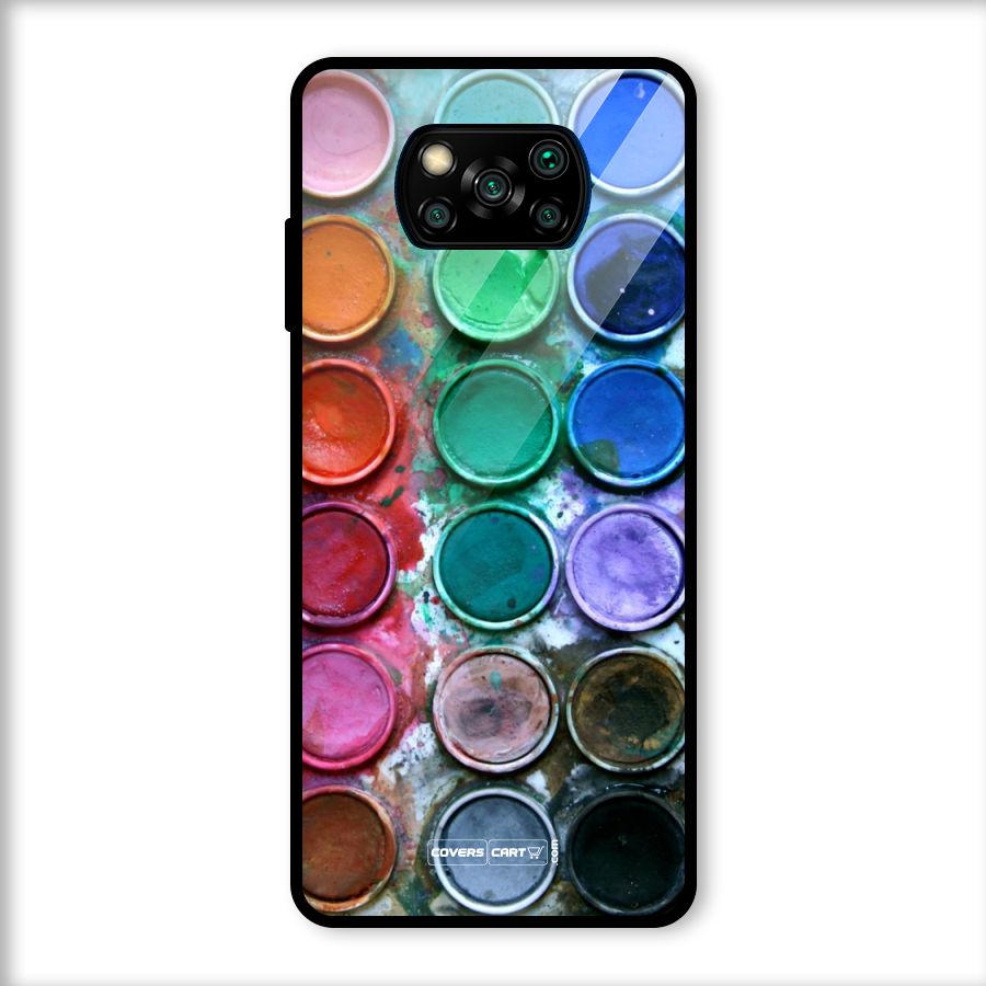 Water Paint Box Glass Back Case for Poco X3
