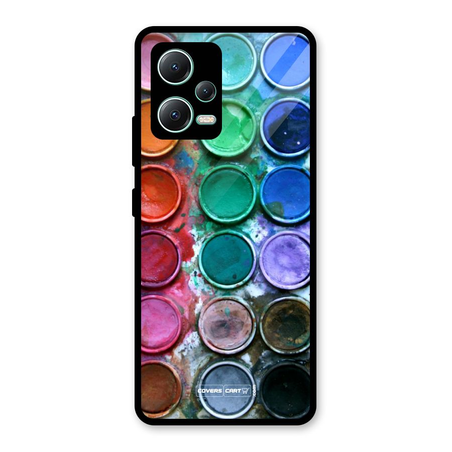 Water Paint Box Glass Back Case for Redmi Note 12 5G