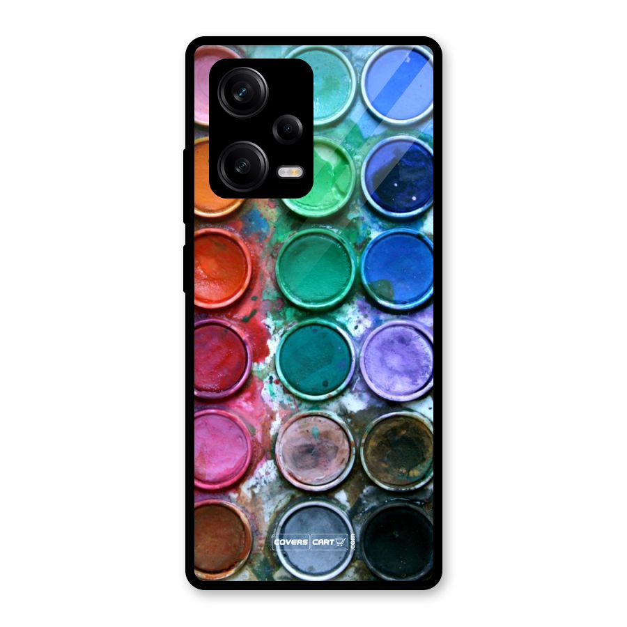 Water Paint Box Glass Back Case for Redmi Note 12 Pro
