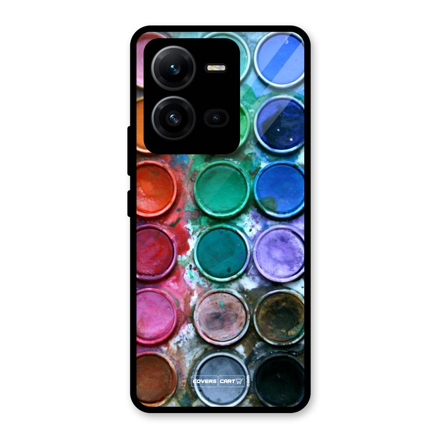 Water Paint Box Glass Back Case for Vivo V25