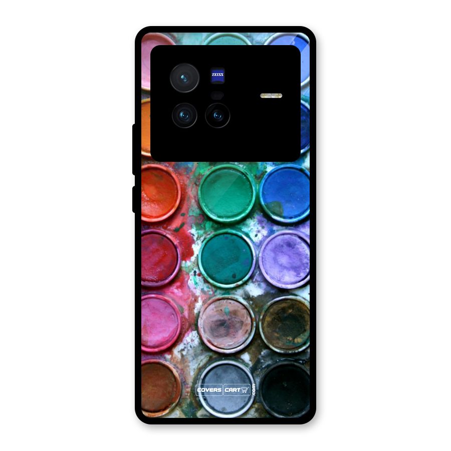 Water Paint Box Glass Back Case for Vivo X80