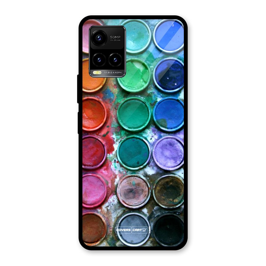 Water Paint Box Glass Back Case for Vivo Y21A