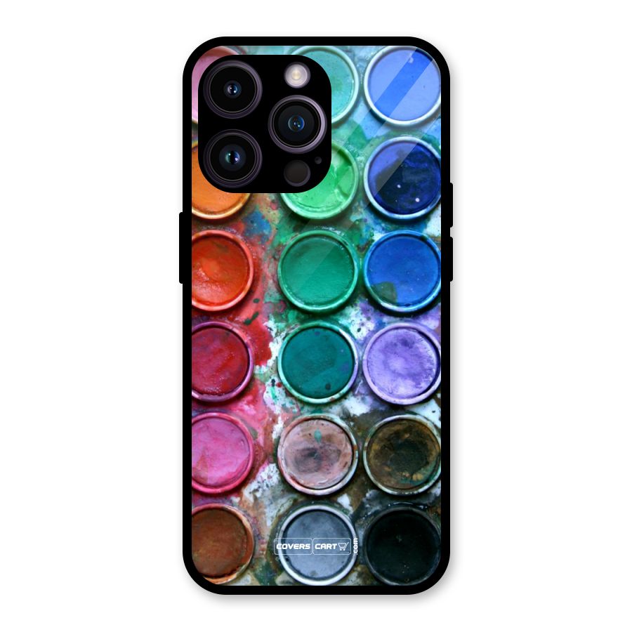 Water Paint Box Glass Back Case for iPhone 14 Pro Max