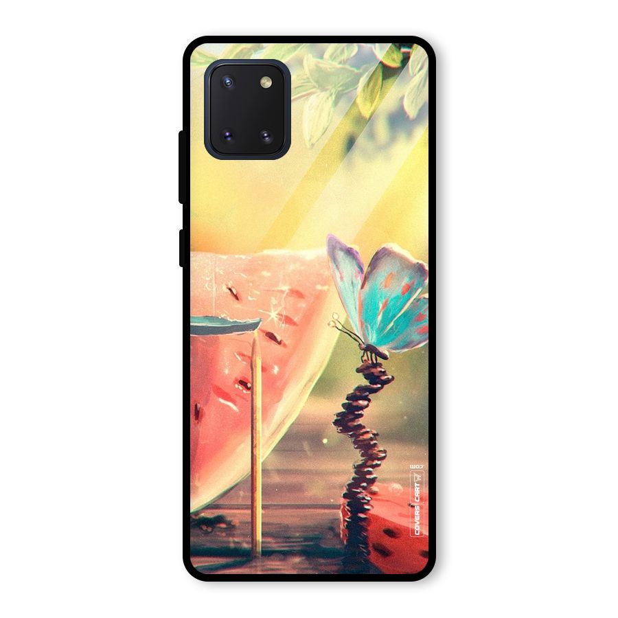 Watermelon Butterfly Glass Back Case for Galaxy Note 10 Lite