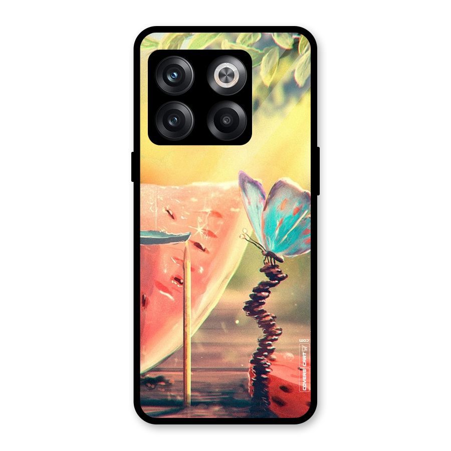 Watermelon Butterfly Glass Back Case for OnePlus 10T