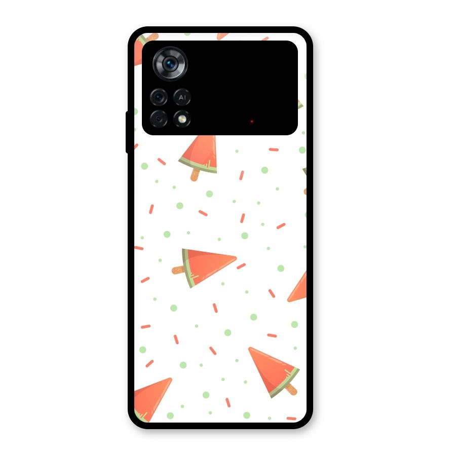 Watermelon Ice Creams Glass Back Case for Poco X4 Pro 5G