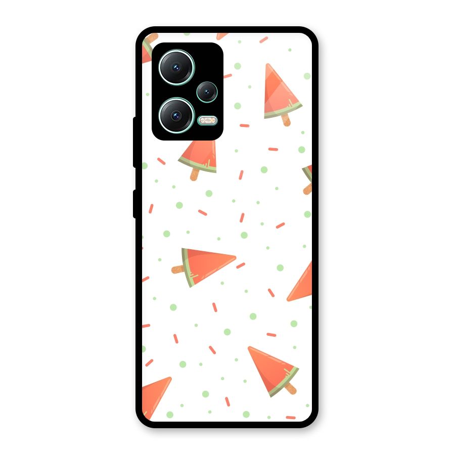 Watermelon Ice Creams Glass Back Case for Redmi Note 12 5G