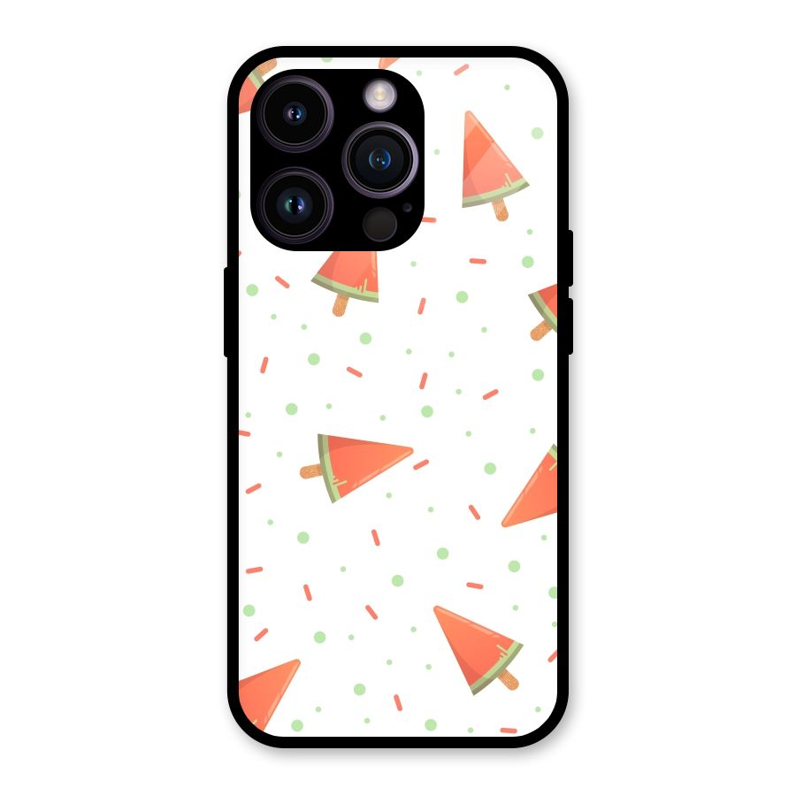 Watermelon Ice Creams Glass Back Case for iPhone 14 Pro