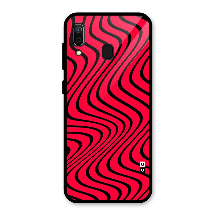 Waves Pattern Print Glass Back Case for Galaxy A30