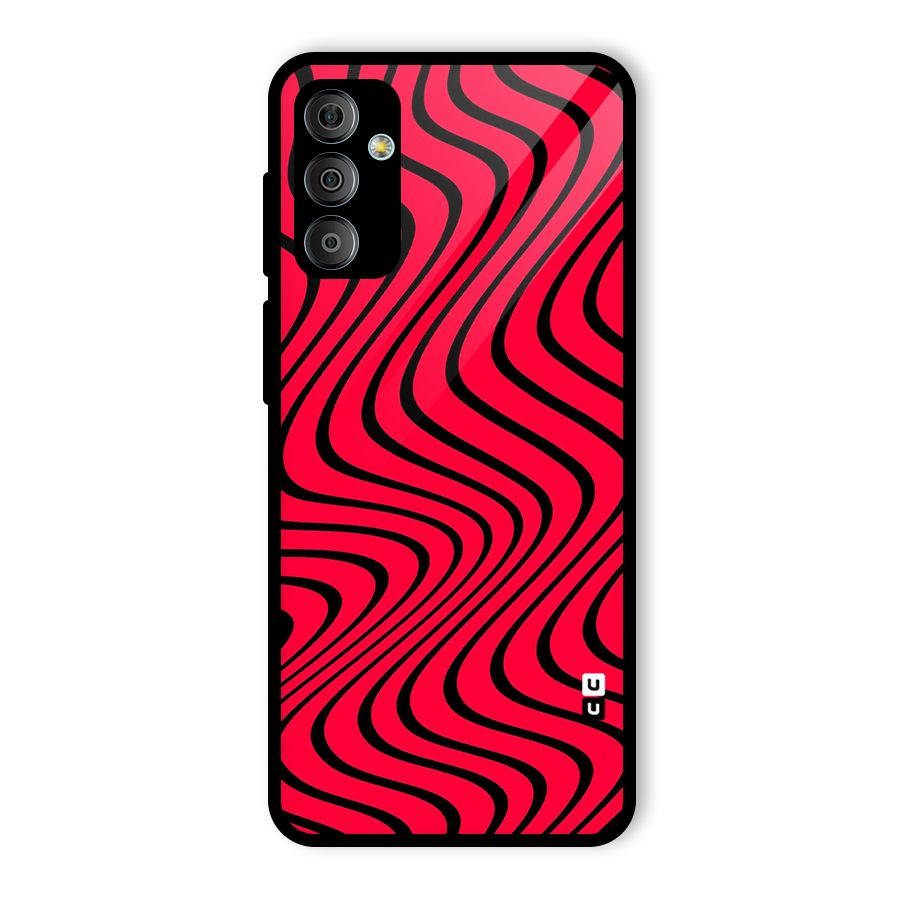 Waves Pattern Print Glass Back Case for Galaxy F23