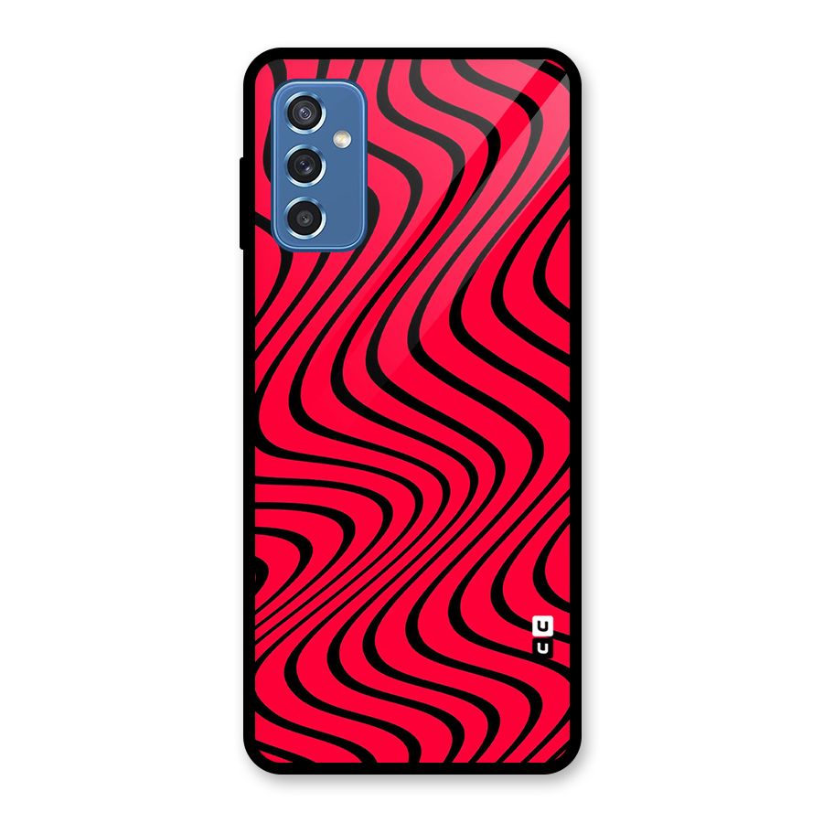 Waves Pattern Print Glass Back Case for Galaxy M52 5G