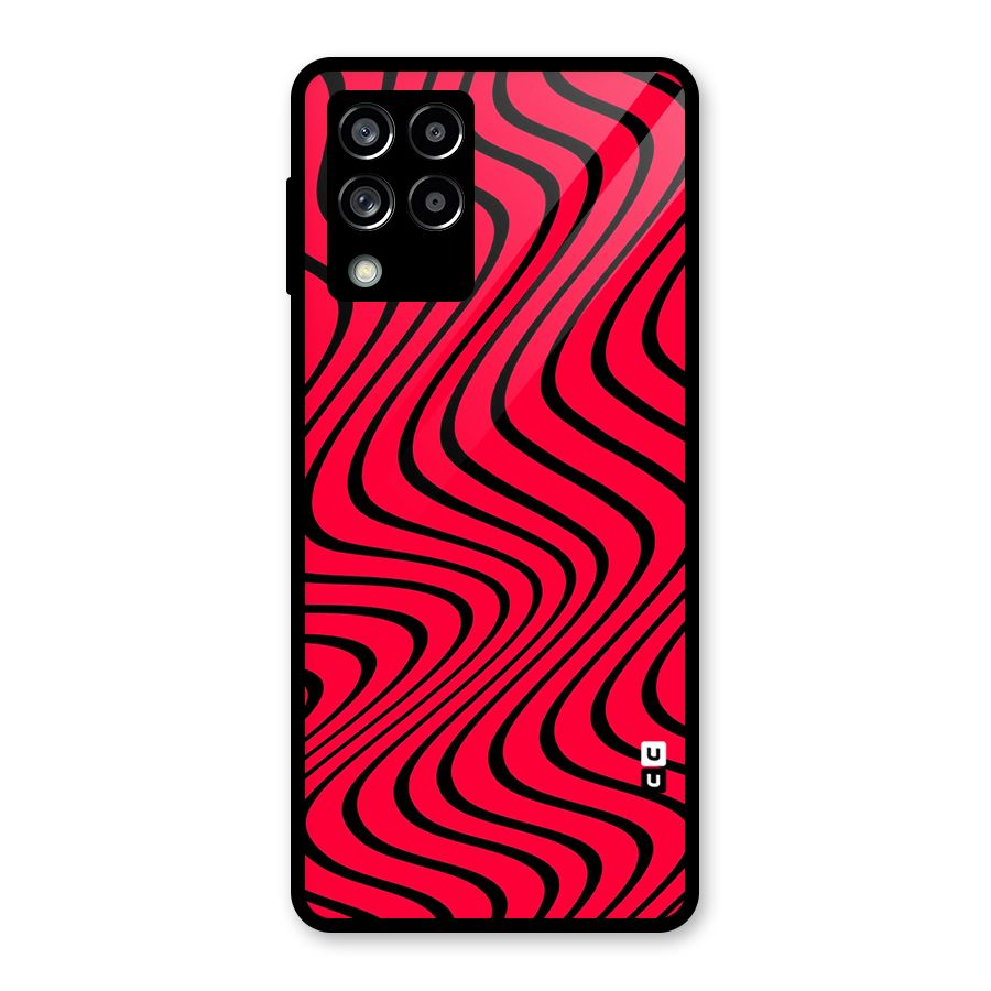Waves Pattern Print Glass Back Case for Galaxy M53 5G