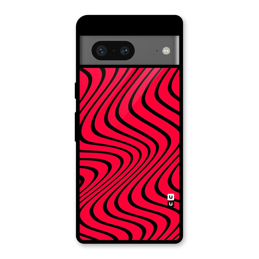 Waves Pattern Print Glass Back Case for Google Pixel 7