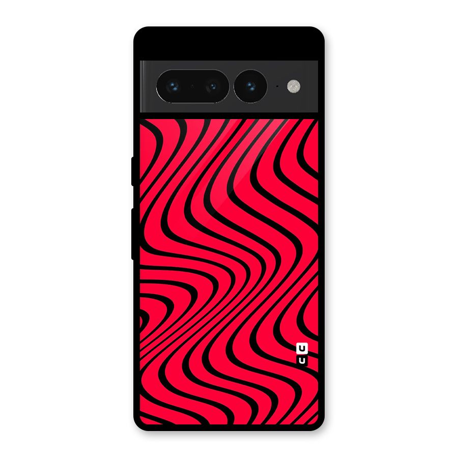 Waves Pattern Print Glass Back Case for Google Pixel 7 Pro