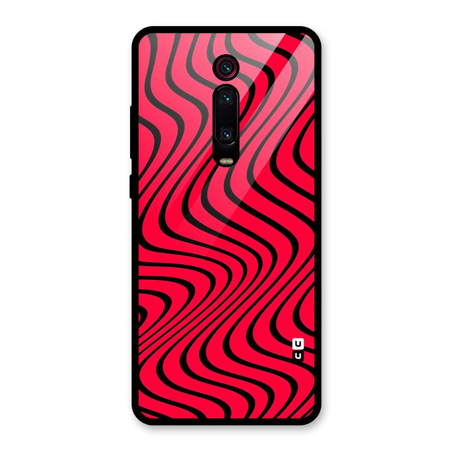 Waves Pattern Print Glass Back Case for Redmi K20