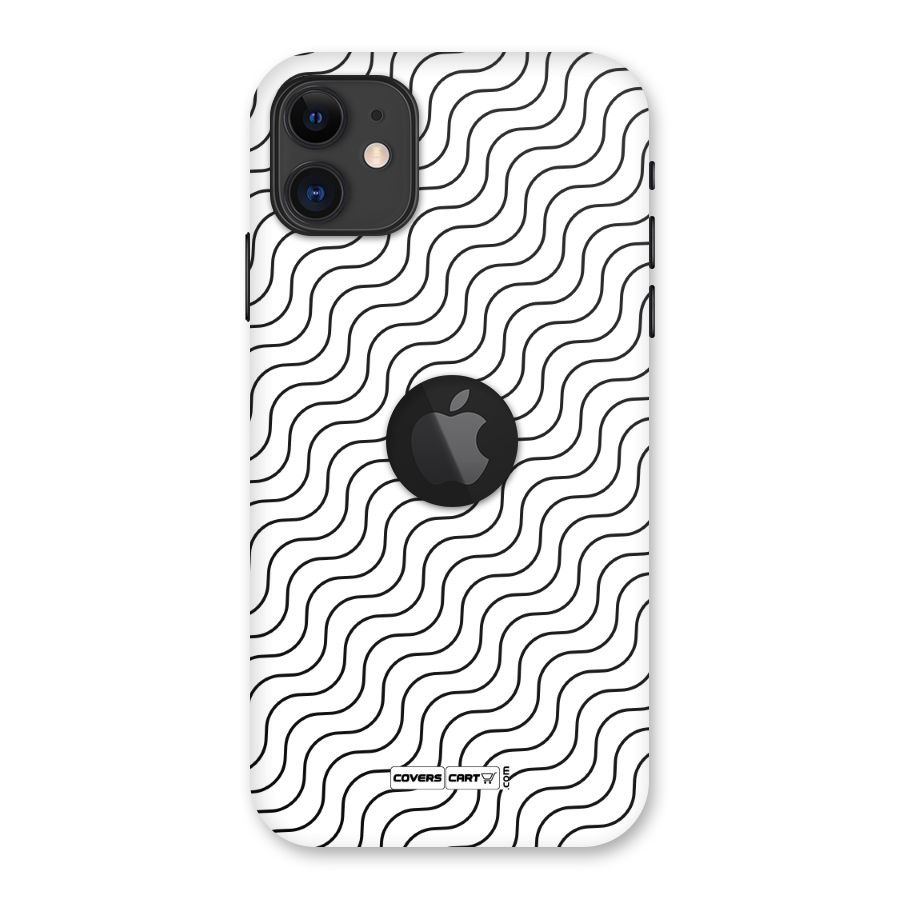 Wavy Pattern Back Case for iPhone 11 Logo Cut