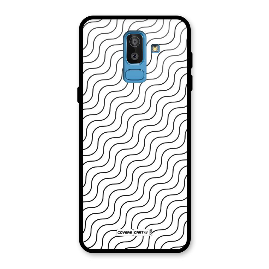 Wavy Pattern Glass Back Case for Galaxy J8