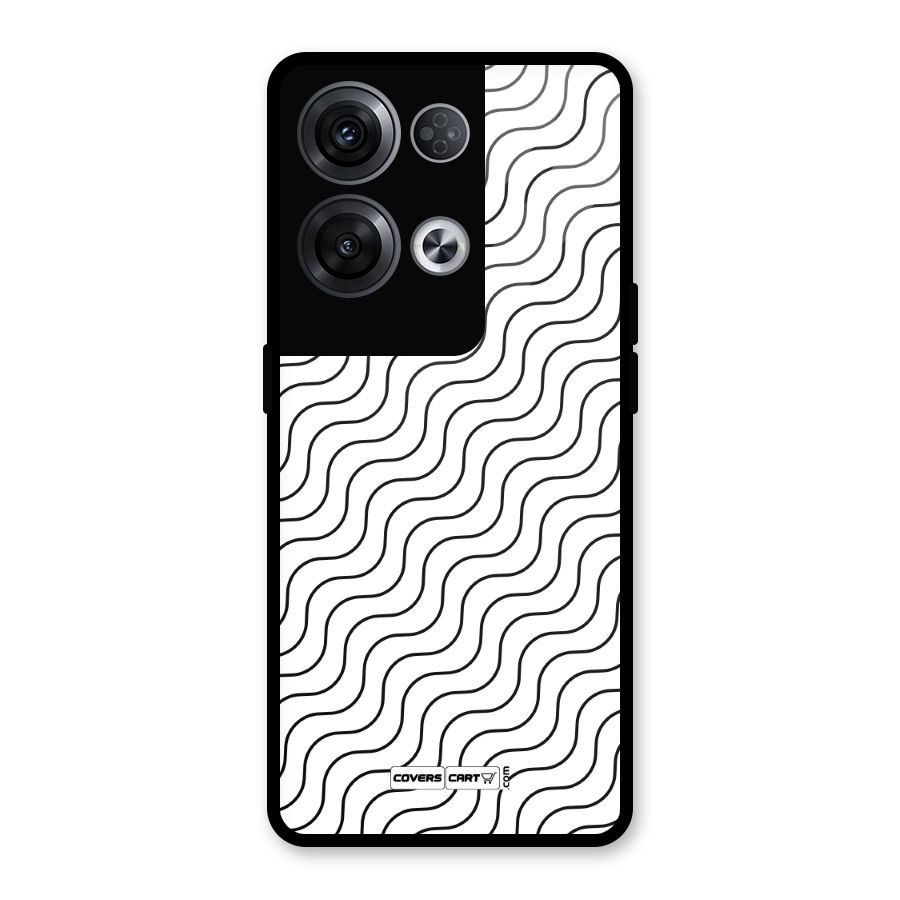 Wavy Pattern Glass Back Case for Oppo Reno8 Pro 5G