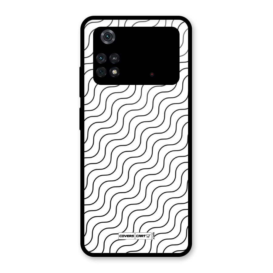 Wavy Pattern Glass Back Case for Poco M4 Pro 4G