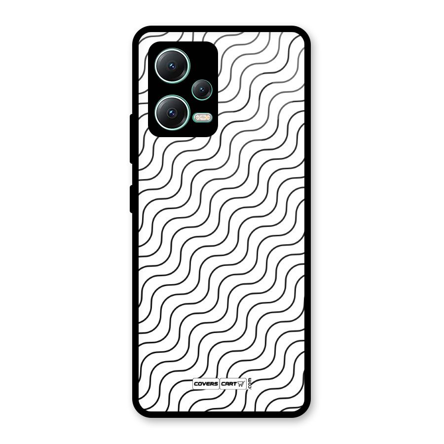 Wavy Pattern Glass Back Case for Redmi Note 12 5G