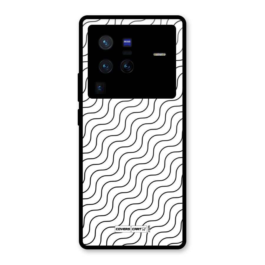 Wavy Pattern Glass Back Case for Vivo X80 Pro