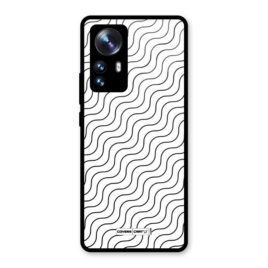 Wavy Pattern Glass Back Case for Xiaomi 12 Pro