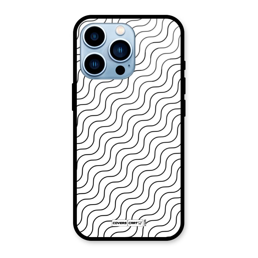 Wavy Pattern Glass Back Case for iPhone 13 Pro