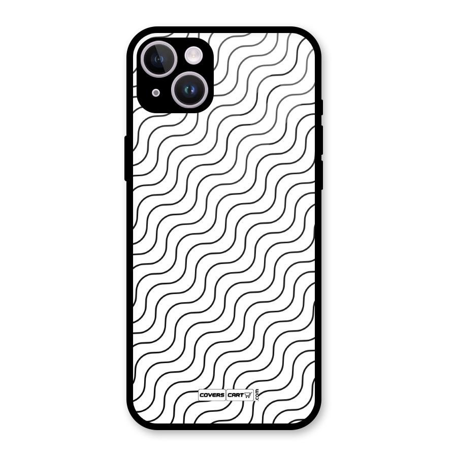 Wavy Pattern Glass Back Case for iPhone 14 Plus