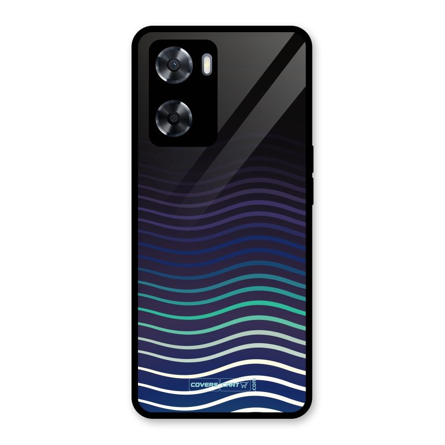 Wavy Stripes Glass Back Case for Oppo A57 2022