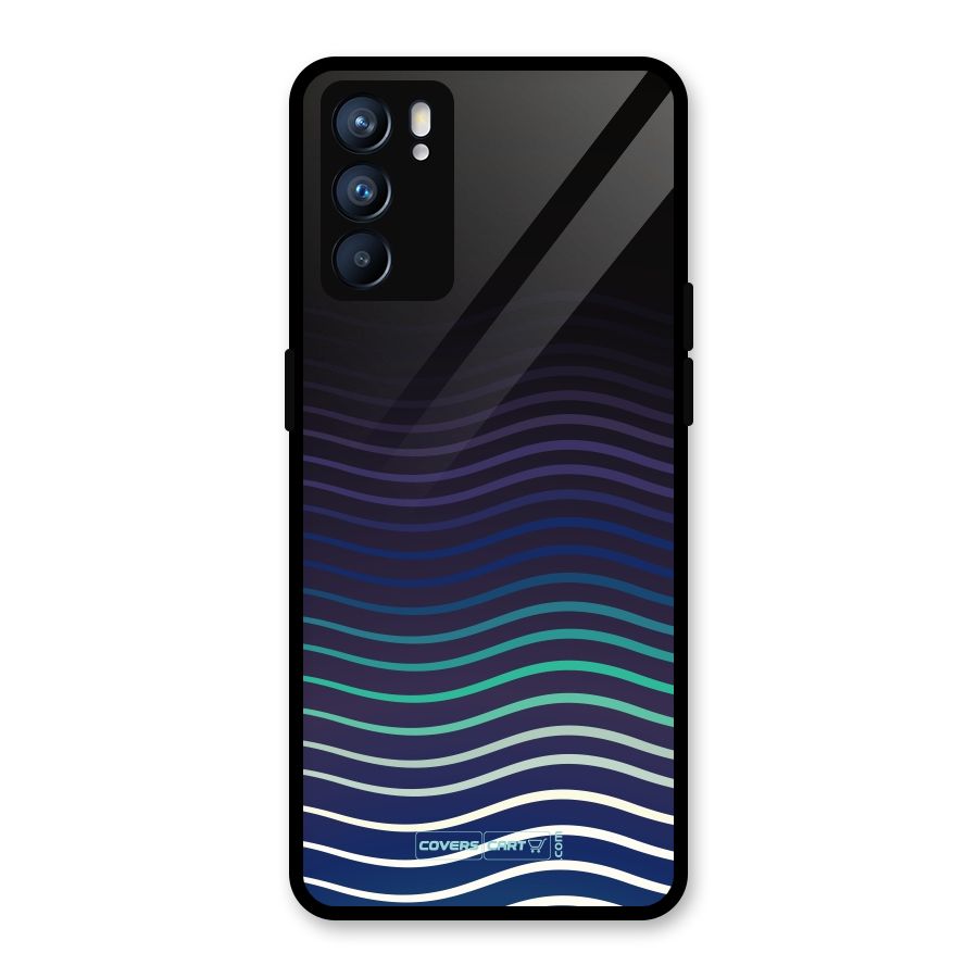 Wavy Stripes Glass Back Case for Oppo Reno6 5G