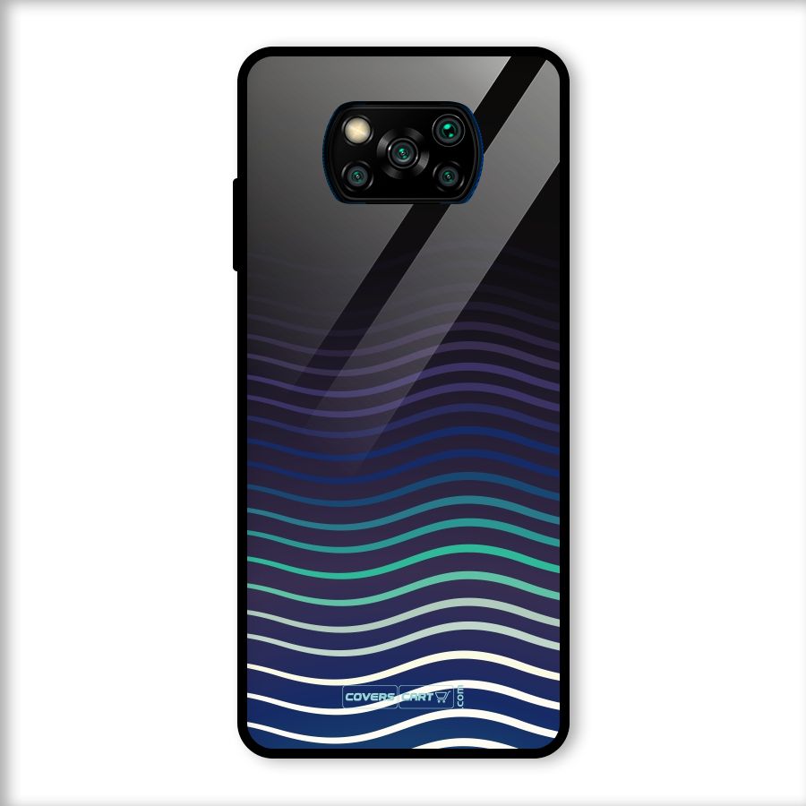 Wavy Stripes Glass Back Case for Poco X3