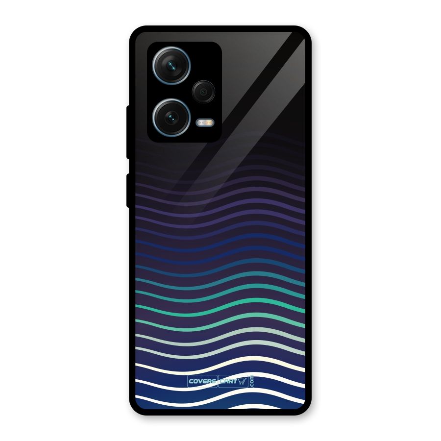 Wavy Stripes Glass Back Case for Redmi Note 12 Pro Plus 5G