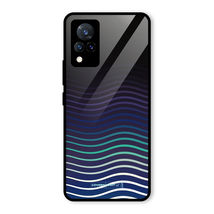 Wavy Stripes Glass Back Case for Vivo V21 5G