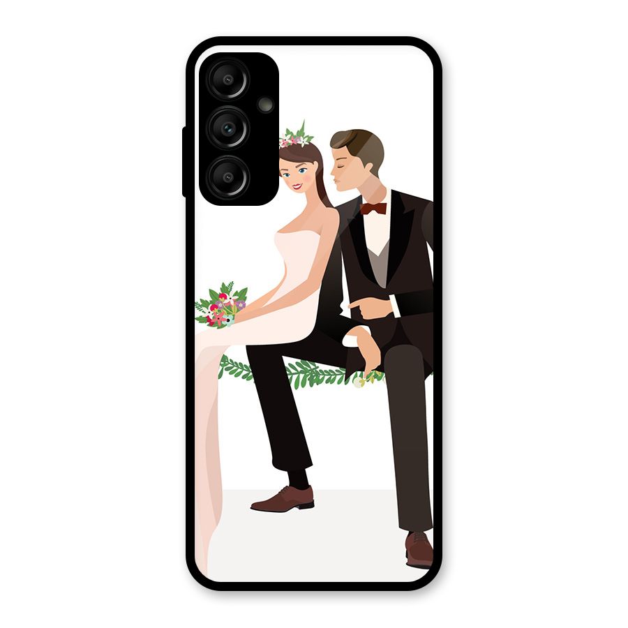 Wedding Couple Glass Back Case for Galaxy A14 5G