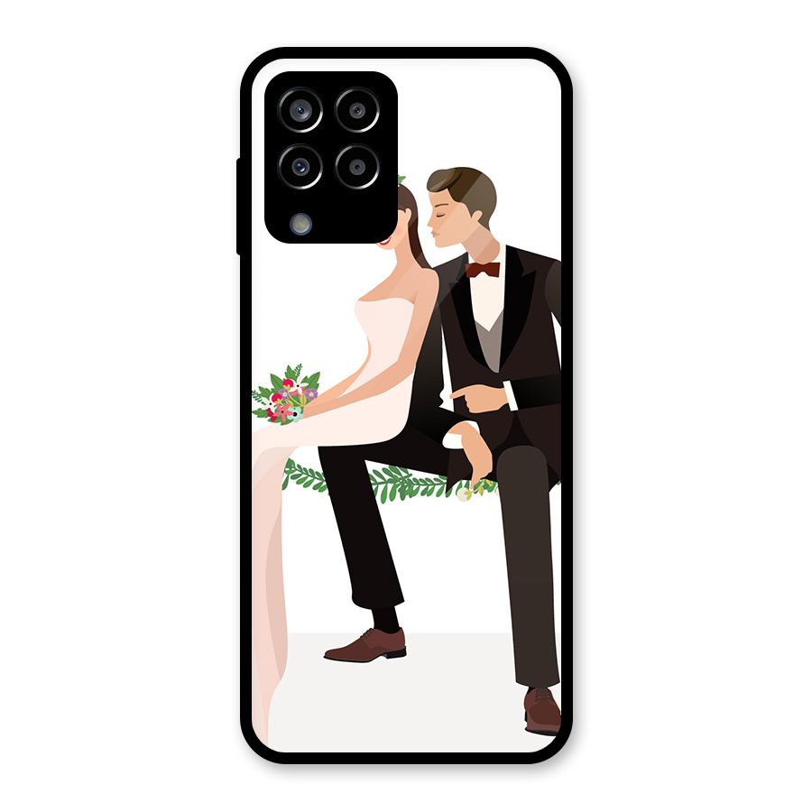 Wedding Couple Glass Back Case for Galaxy M33