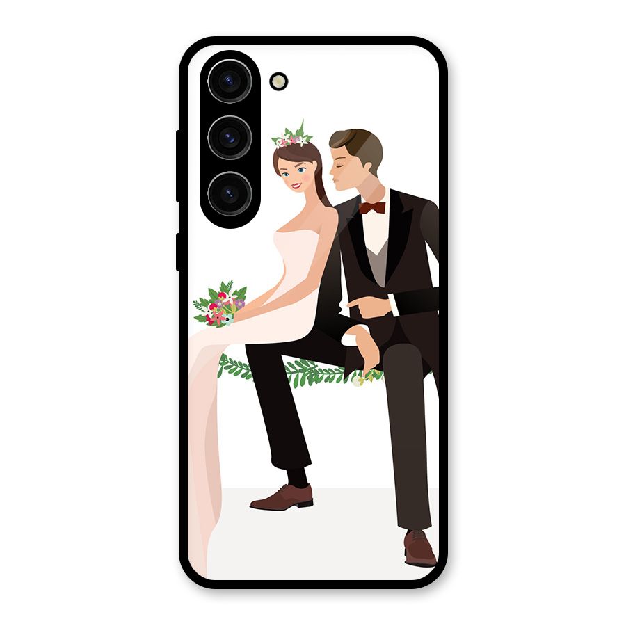 Wedding Couple Glass Back Case for Galaxy S23 Plus