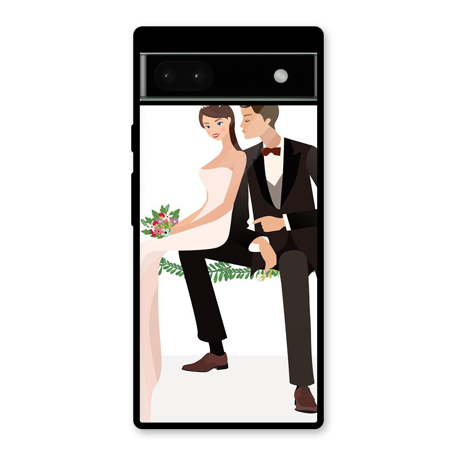Wedding Couple Glass Back Case for Google Pixel 6a