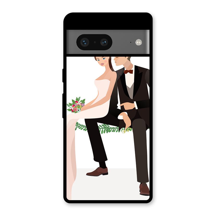 Wedding Couple Glass Back Case for Google Pixel 7