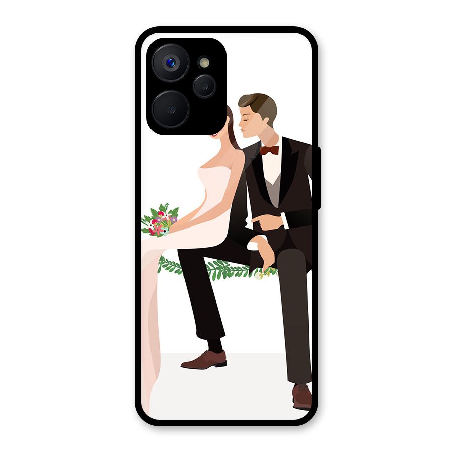 Wedding Couple Glass Back Case for Realme 9i 5G