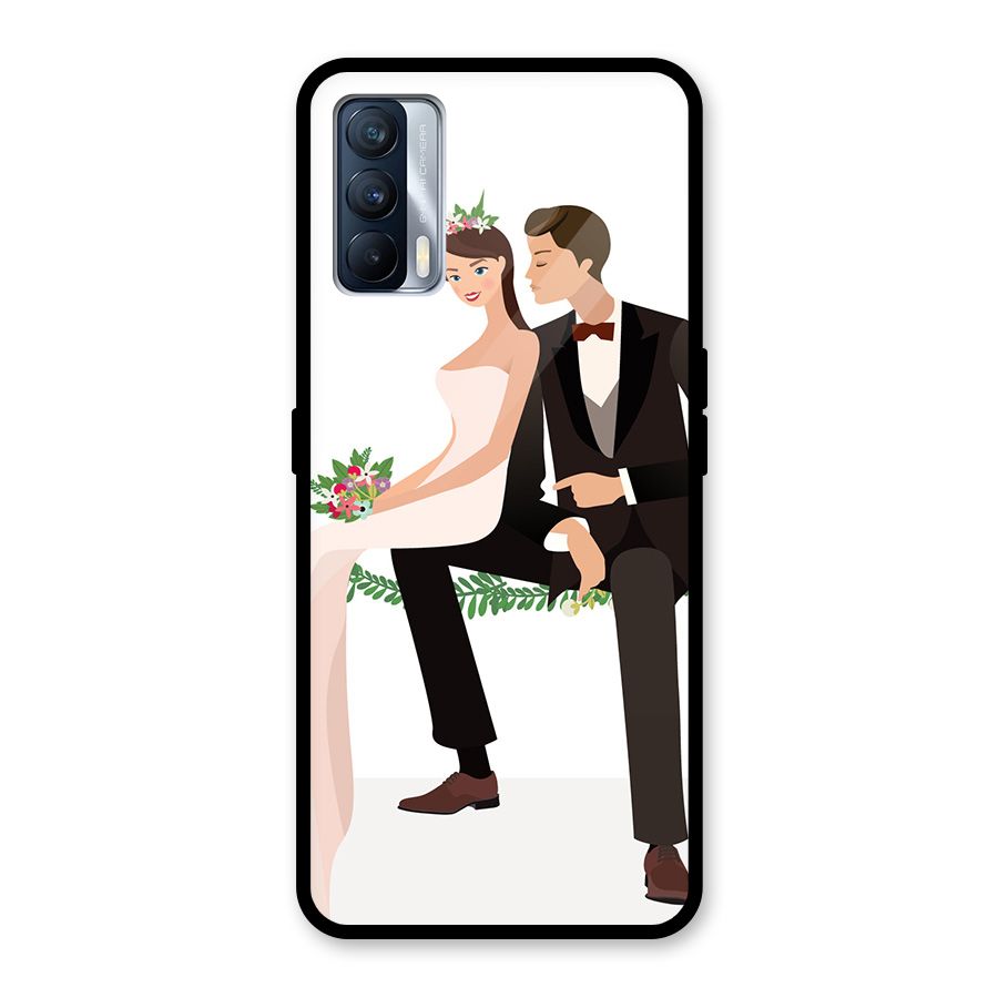 Wedding Couple Glass Back Case for Realme X7