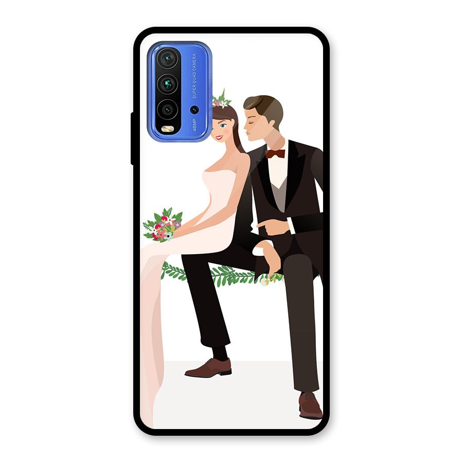 Wedding Couple Glass Back Case for Redmi 9 Power