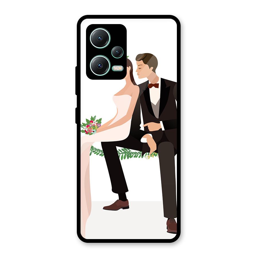 Wedding Couple Glass Back Case for Redmi Note 12 5G