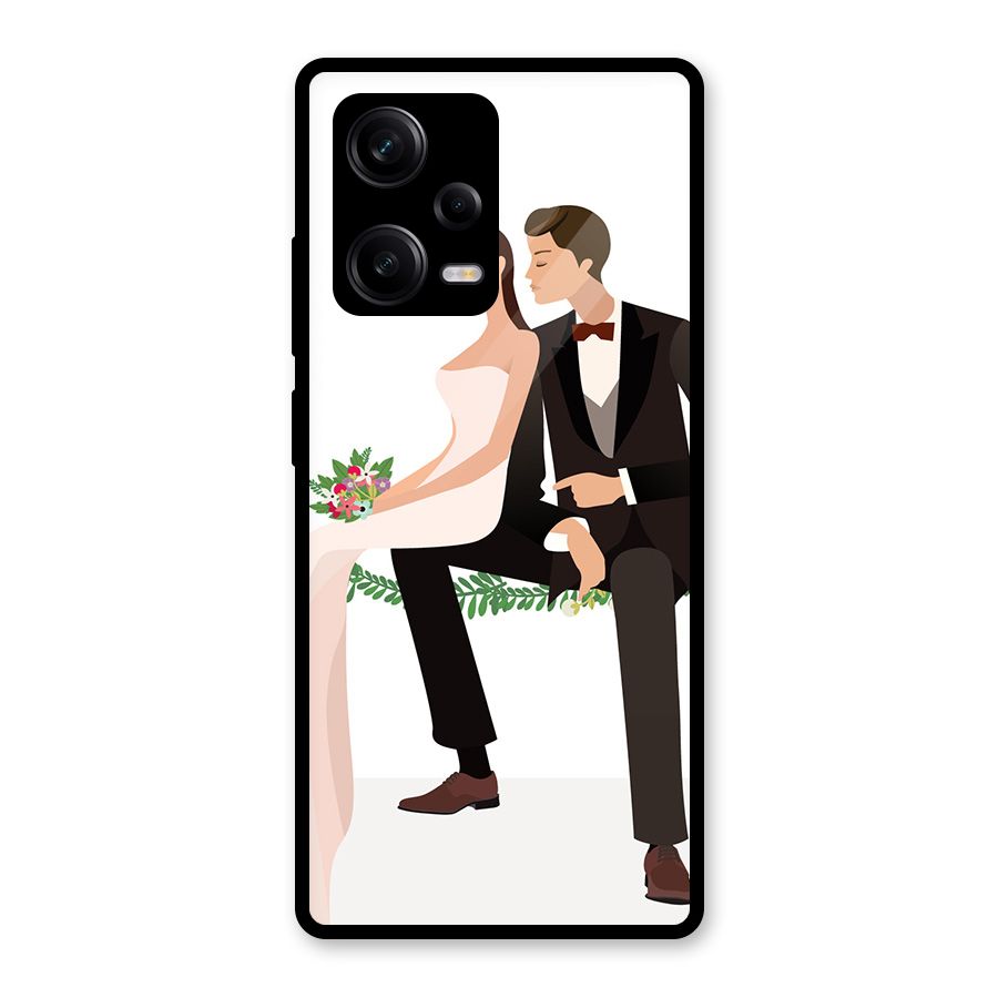 Wedding Couple Glass Back Case for Redmi Note 12 Pro