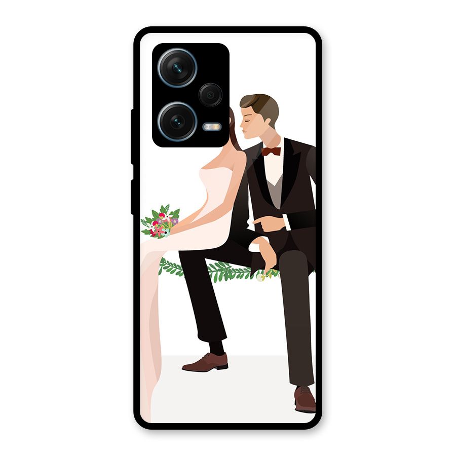 Wedding Couple Glass Back Case for Redmi Note 12 Pro Plus 5G